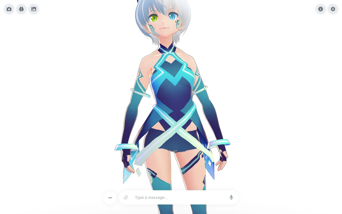 Utsuwa desktop companion chatting with a 3D character